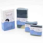 savon teinté à l'indigo aux huiles essentielles de lavande, romarin et cade