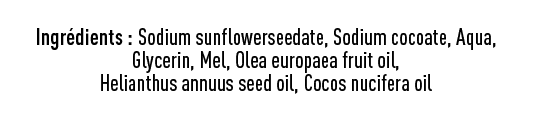 Vent illustrer le paragraphe Comment reconnaître un vrai savon à froid liste des ingrédients du savon au miel Nectar de la ruche